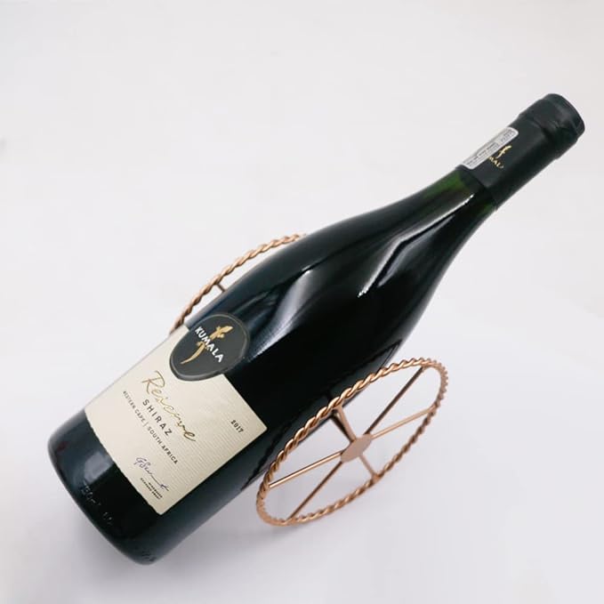 2-Piece Countertop Wine Holder - Tabletop Wine Rack (Rose Gold)