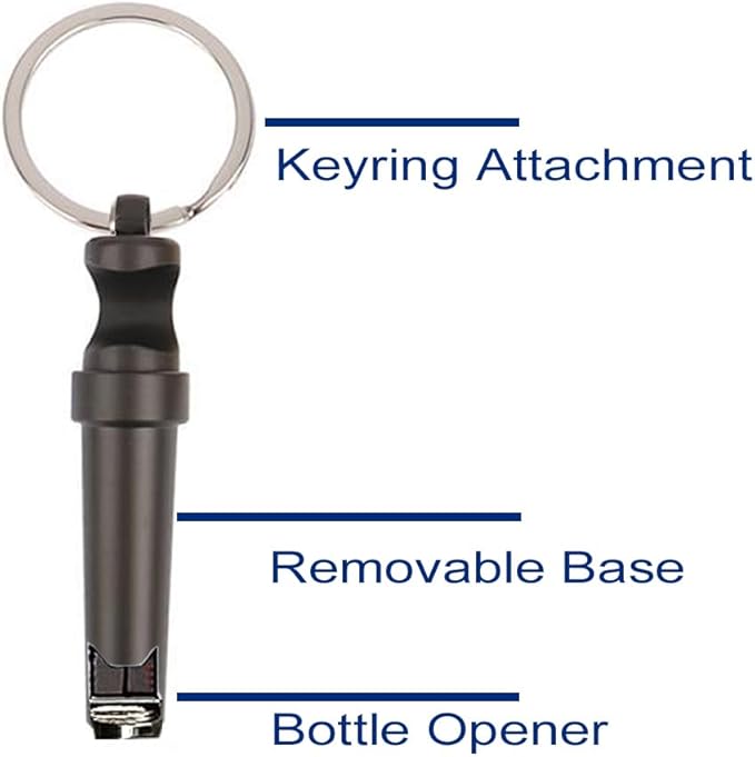 Mini Keychain Corkscrew, Generation3 Elegant 3 In 1 Portable Bottle Opener Wine Bottle Corkscrew Key Ring, Wine Beer Opener for Backpack Camping Kit Waiters (Bl ack)