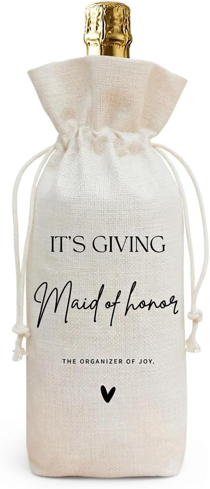Buildinest Maid Of Honor Wine Bag Gift, Pairs Well With Being A Maid Of Honor Wine Bottle Gift Bags, Bridesmaid Proposal Gifts, Wine Bottle Gift Bag for Champagne & Wine, Bridal Shower, Wedding & Wine Party Decorations-A18