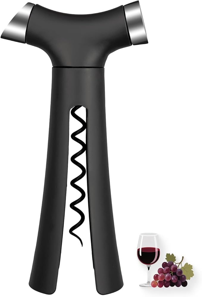 Multi-Function 4 in 1 Cork Screw Wine Bottle Opener set, FAMCHINAS Premium Wine Accessories with corkscrew, Bottle Stopper, Foil Cutter, Aerator Pourer, Thoughtful Gifts for Home, Bar & Kitchen Use