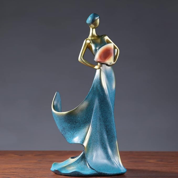 Artpaul Wine Bottle Holder Beauty Lady Statue Wine Bottle Stand Lady Wine Rack Decoration Wine Cork Holder Decor Wine Decor for Kitchen Bar (Blue)…