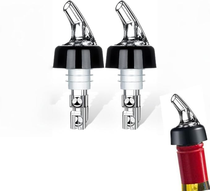 2 Pack Automatic Measured Liquor Pour Spout, Liquor Bottle Pourers, Measure Bottle Pourers for Alcohol, Quick Shot Spirit Measure Pourer Drinks Wine Cocktail Dispenser Home Bar Tools,1oz/30ml