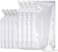 OHMAXHO Alcohol Pouches for Liquor,Reusable Drink Pouches for Adults Alcohol Drinking Flasks,Concealable Plastic Liquor Bags with Funnel,Plastic Travel Flasks (8OZ4 + 16OZ4)