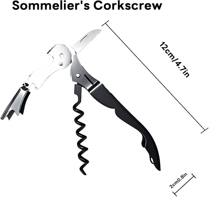 Wine Opener,Corkscrew Wine Opener,Cork Screw Wine Bottle Opener,Wine Key for Servers(Black)