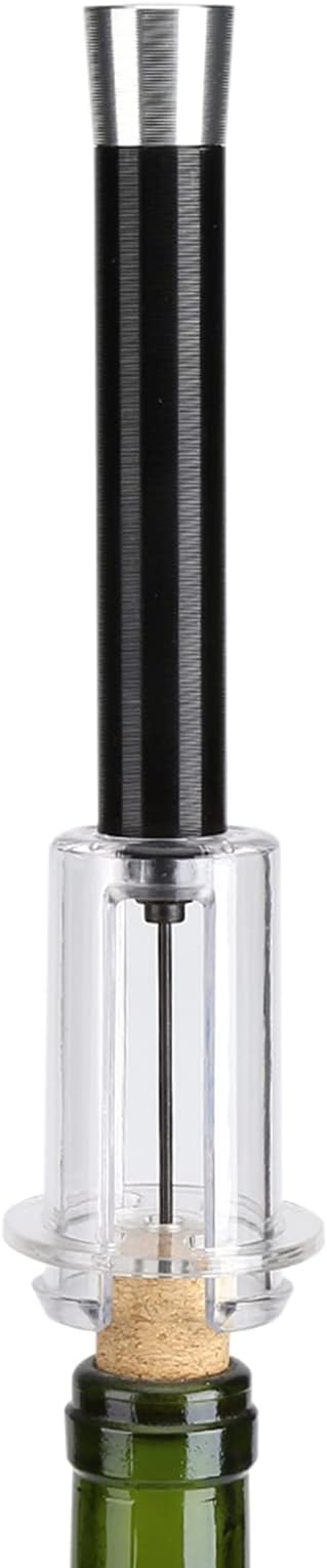 Easy Air Pump Wine Bottle Opener, Pressure Cork Remover for Red White Sparkling Wine, Black