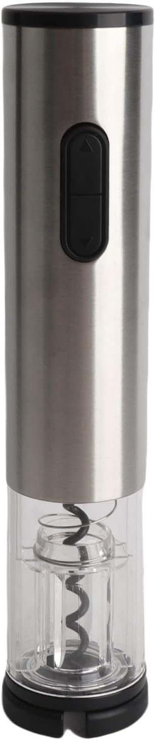 Electric Wine Opener, Automatic Wine Bottle Opener with LED Light, Battery Operated Corkscrew for Party Camping, Stainless Steel and PC Portable Wine Opener