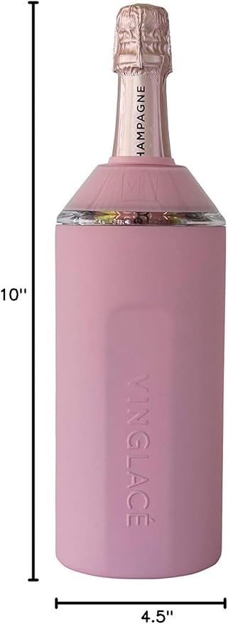 Personalized Vinglacé Wine & Champagne Bottle Chiller - A Unique Customized Gift for Wine Lovers (Rose)