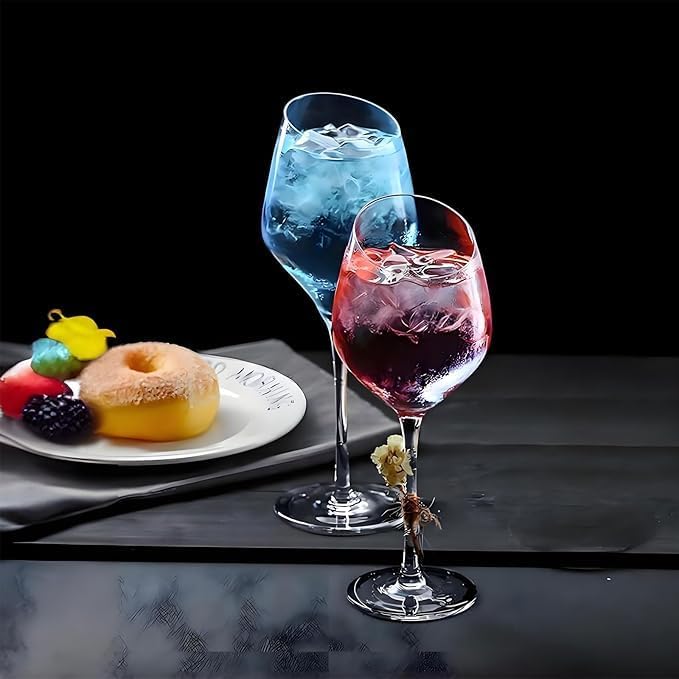 Wine Glasses Set of 2-Premium Crystal Red Wine Glasses Hand Blown-15 oz,Long Stem,Thin Rim,Perfect for Red or White, Daily Use,Unique Anniversary or Birthday Gift