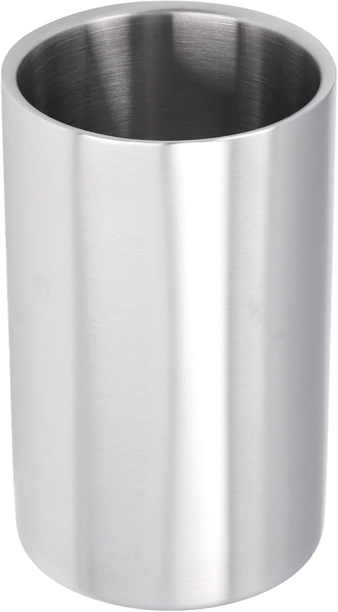Wine Chiller, Stainless Steel Double Wall Wine Cooler Champagne Cooler Ice Bucket Fits Any Single Bottle for Parties