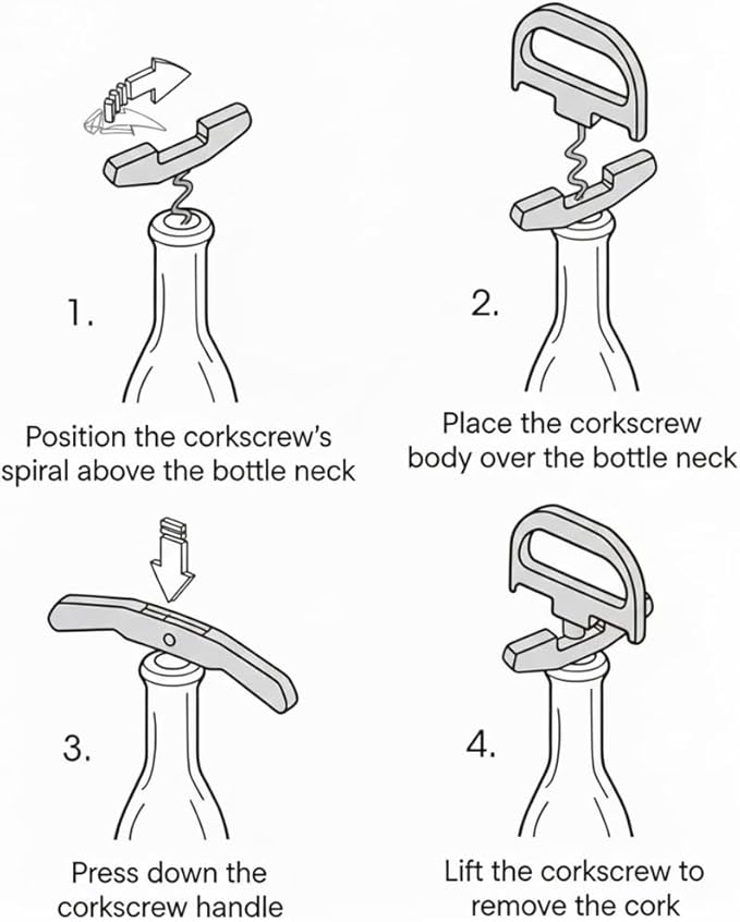 WINE COUPLE Ah So Wine Opener - Easy Vintage Cork Remover for Delicate Old Corks, Two Part Opener, Fragile Wine Bottle, Recognized by Sommeliers