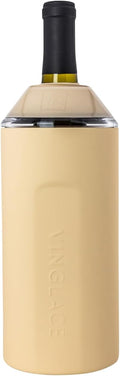 Vinglacé Wine Bottle Chiller- Portable Champagne Insulator- Stainless Steel Wine Cooler Sleeve - Keeps Wine Cold (Sand)