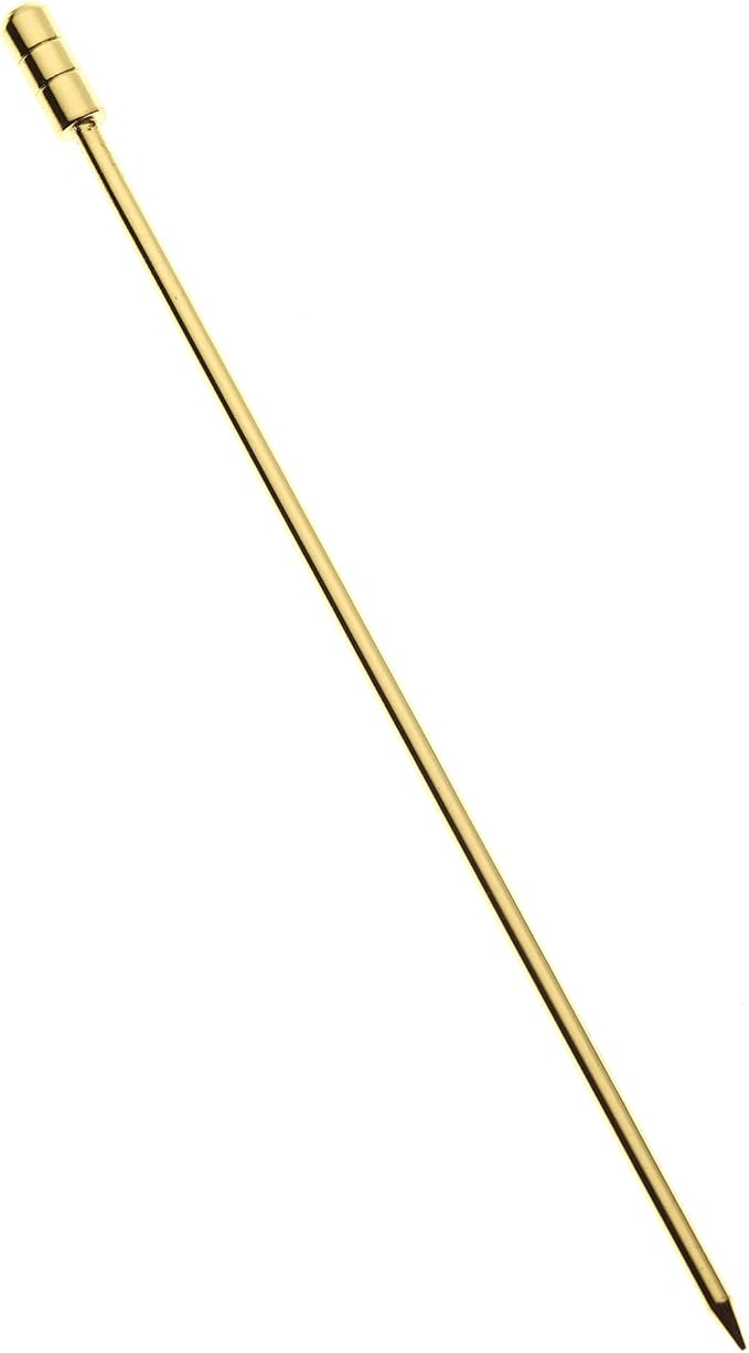 Barfly Cocktail Picks, Grooved, Gold Plated, Set 12, 4.5"