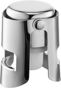 Champagne Stoppers with Stainless Steel Champagne Saver with Food Grade Silicone Leak proof Keep Fresh Suitable for Champagne, Cava, Prosecco and Sparkling（Silver，1Pack）