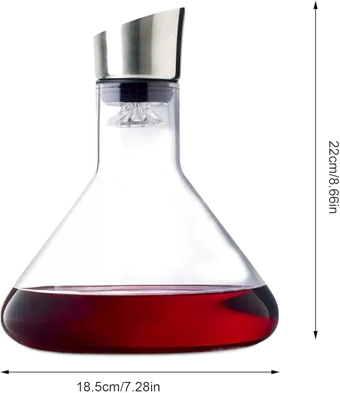 Wine Carafe Red Wine Decanter, Red Wine Decanter Set with Aerator? Wine Hand-held Aerator with Stainless Steel Pourer Lid, Wine Filter, Wine Accessories