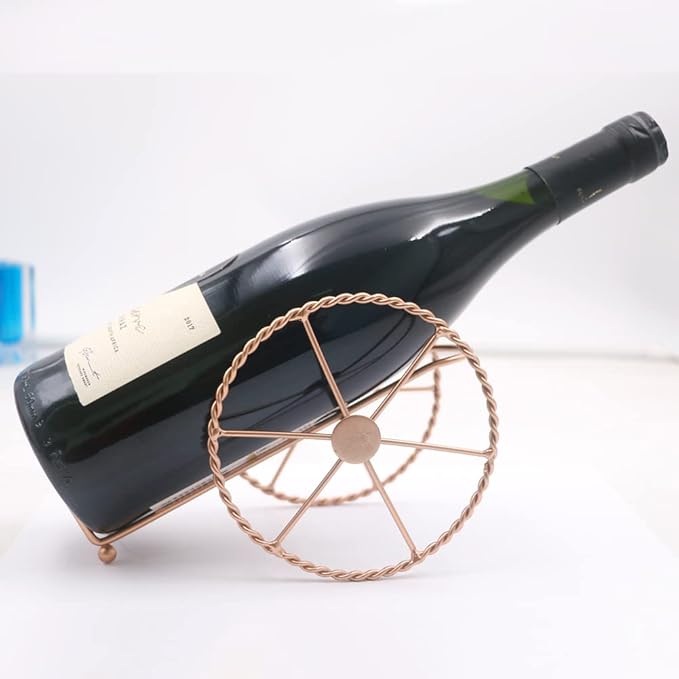 2-Piece Countertop Wine Holder - Tabletop Wine Rack (Rose Gold)
