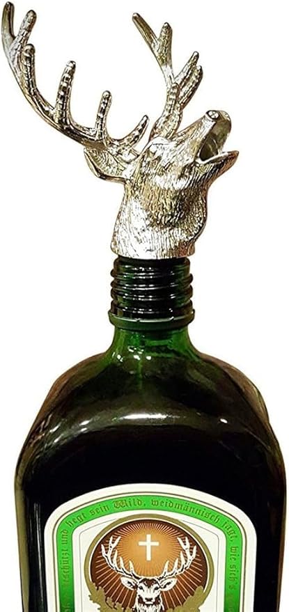 Wine Pourer Wine Aerators Stainless Deer Stag Head Wine Pourer Stags Head Bottle Pourer Unique Gift Ideas Bar Accessories Birthday and Wedding Christmas Gifts (Silver white)