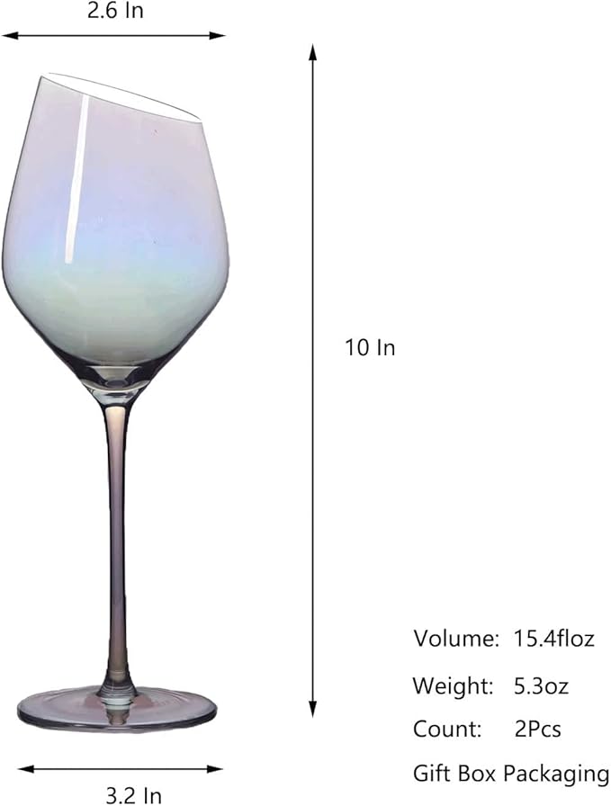 Wine Glasses Set of 2-Premium Crystal Red Wine Glasses Hand Blown-15 oz,Long Stem,Thin Rim,Perfect for Red or White, Daily Use,Unique Anniversary or Birthday Gift