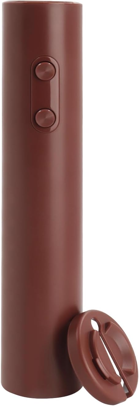 Battery Operated Wine Opener by ELMWAY, Electric Corkscrew & Wine Bottle Opener with Foil Cutter, Gift for Wine Lovers and Wine Accessories for Home Bars - Red (4xAA Not Included)