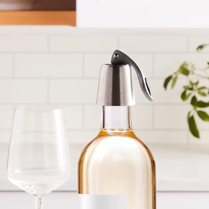 Oggi Bottle Stopper, Lever, Stylish Wine Topper (7653.) (Pack of 2)