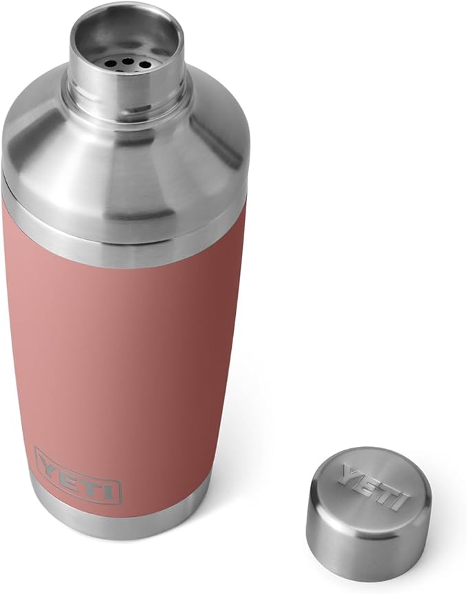 YETI Rambler 20 oz Cocktail Shaker, Stainless Steel, Vacuum Insulated, Sandstone Pink