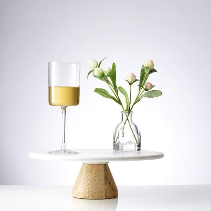 JoyJolt Claire 11.4oz White Wine Glass Set of 2, Elegant Crystal Stemware Stemmed Wine Glasses Made in Europe, Unique and Modern Glasses with Stem