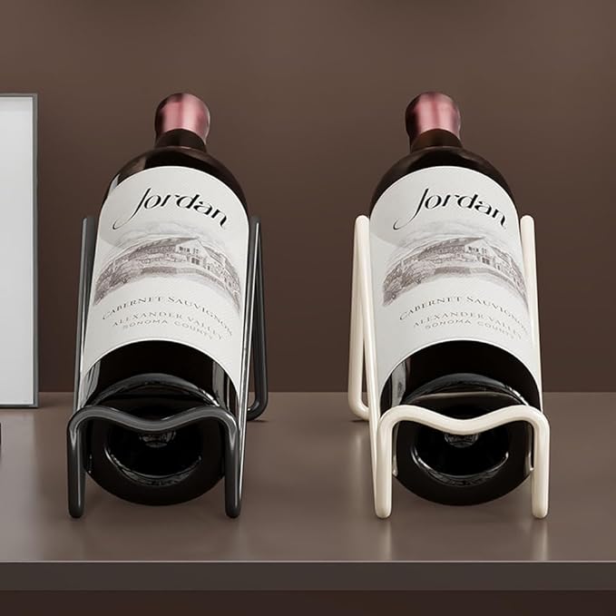 10 Pcs Metal Wine Rack Freestanding -Tabletop/ Countertop Wine Rack Holder - Wine Bottle Storage Rack, Party Wine Holder Stand, Unique Wine Gifts and Accessories for Wine Lovers (White)