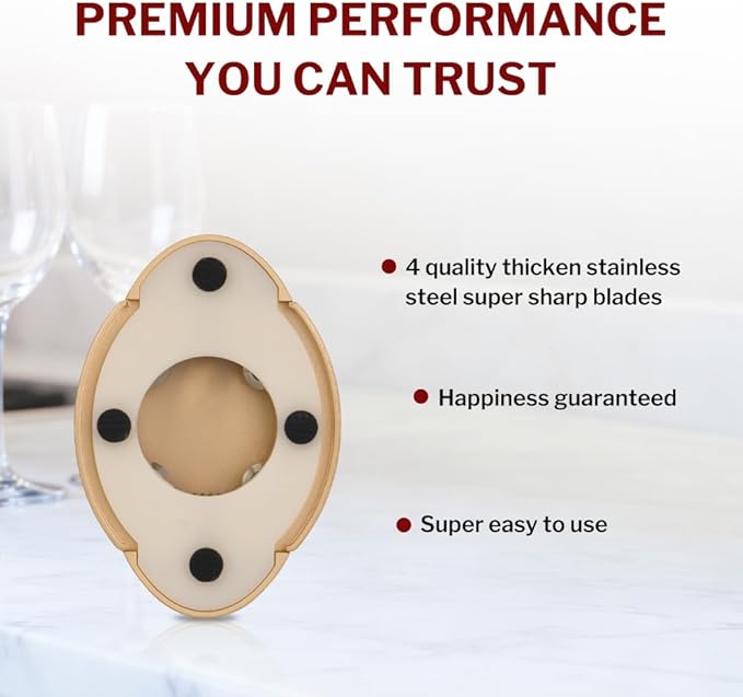 Forge Quality Compact Vertical Lever Corkscrew Wine Opener with Foil Cutter. 3 Seconds to Open a Bottle of Wine. Champagne Gold.