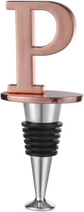 Miicol Prosecco Stopper - Personalised Champagne Stopper, Rose Gold Wine Accessories, Wine Lovers Gift, Monogram Gift, Letter P