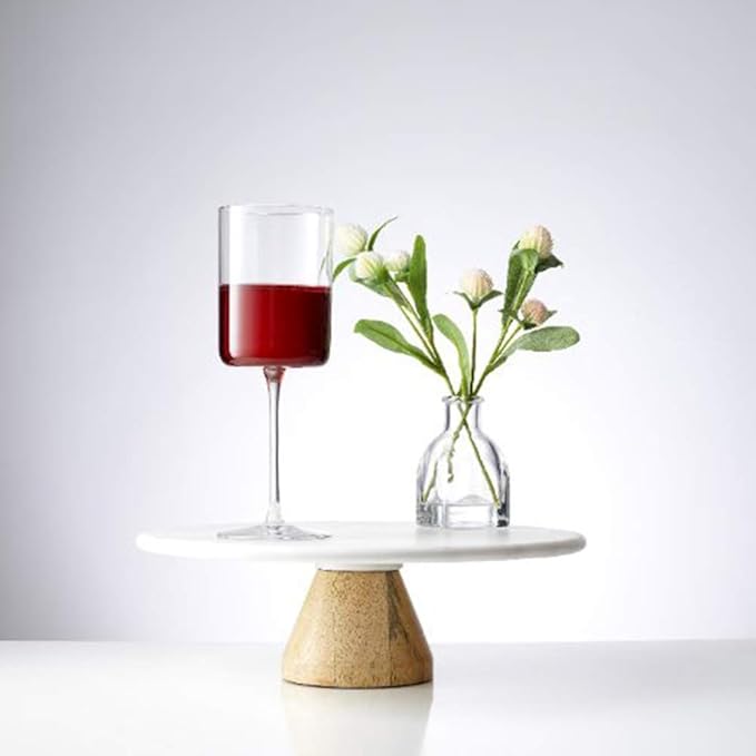 JoyJolt Claire 14oz Red Wine Glass Set, Large Wine Glasses Set of 2, Elegant Crystal Wide Rim Stemware, Modern Glasses with Stem, Made in Europe Stemmed Glassware for Unique Gifts