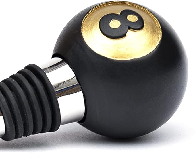 Iron & Glory Wine Stopper 8-Ball | Decorative Wine Stoppers & Kitchen Gadgets | Luxury Bottle Stopper Wine Accessories | Wine Gifts | Reusable Liquor, Champagne & Wine Saver | Gifts For Wine Lovers
