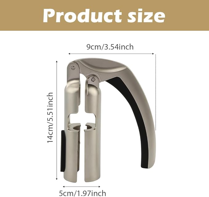 Champagne Bottle Opener, Portable Zinc Alloy Bar Jar Cork Puller Champagne Corkscrew, Professional Best Kitchen Sparkling Wine Bottle Lovers Waiters Corkscrew Opener(SIZE:opener)
