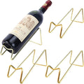 4Pcs Simple Tabletop Wine Display Rack - Wine Bottle Holder, Gift for Kitchen Home Decoration (Golden)