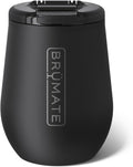 BrüMate Uncork'd 14oz 100% Leakproof Insulated Wine Tumbler | Locking Lid | Insulated Stainless Steel Wine Glass | Perfect For Travel & Outdoors | BPA-Free (Matte Black)