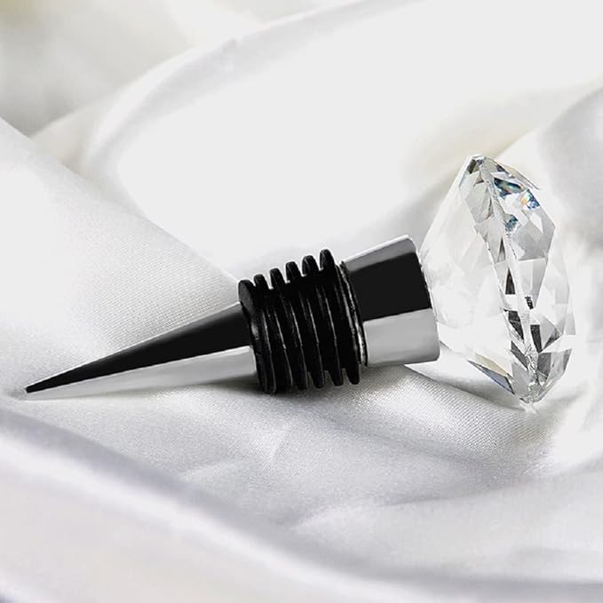 Decorative Crystal Wine and Beverage Bottle Stopper for Wine,Made of Zinc Alloy and Glass,Reusable Plug with Gift Box (1pcs Crystal)