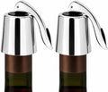 2-Pack Stainless Steel Wine Stoppers - Silicone Seal for Freshness, Reusable Bottle Sealer