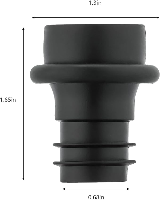 OWO Wine Stoppers Vacuum, Wine Saver, Reusable Bottle Sealer, Keeps Fresh, Black, 4 Pack