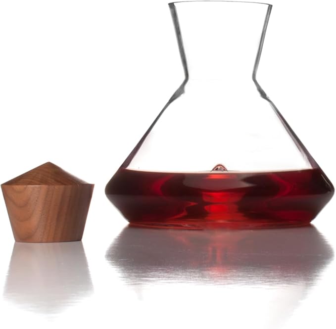Sempli Monti Mini Wine Decanter - Elegant Hand Blown Decanter with Built-in Glass Aerator, Small Wine Carafe, Lead-Free Crystal, Ultra Clear, Wine Gifts & Wine Accessories - 25.3 oz