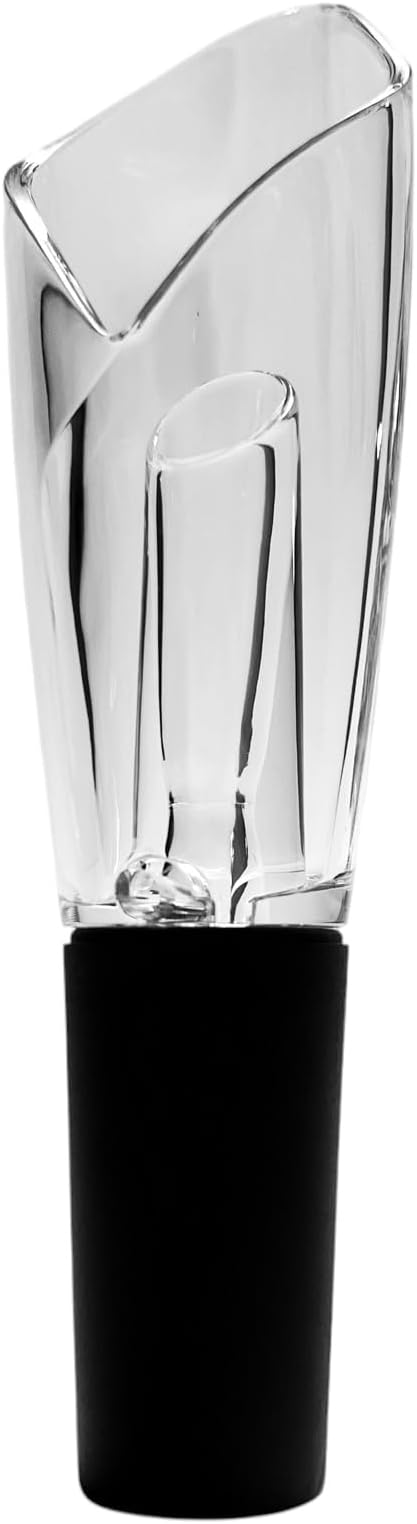 Wine Aerator Pourer – Instantly Aerates Wine While Pouring, Smooth Drip-Free Flow, Reusable Acrylic and Silicone Wine Decanter Spout for Home Bar and Entertaining