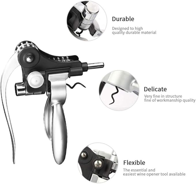 Premium Wine Bottle Opener Corkscrew kit, Wine Decanters Opener with Foil Cutter, Wine Stopper and Extra Spiral (Bronze)