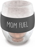 Stemless Freezer Wine Glass "MOM FUEL" Liquid-Freeze Gel Insulated Chiller Cup - Unique Gift for Mom/Mothers Day/Birthday/Christmas (8.5oz)
