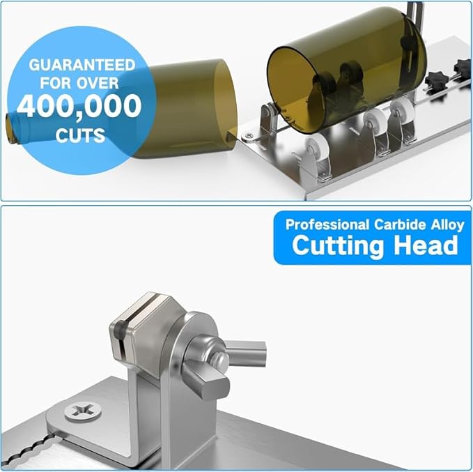 Glass Bottle Cutter & Bottle Cutter, Upgraded Glass Cutter for Bottles with Glass Cutting Oil, Glass Cutting Kit for Wine, Beer, Liquor, Whiskey, Alcohol, Champagne, Bottle Cutter for Round Bottles