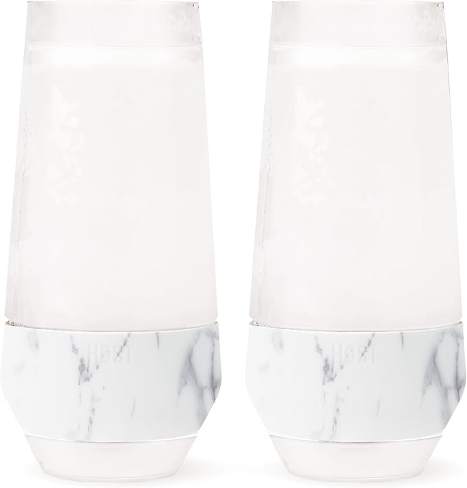 Host Freeze Insulated Champagne Glasses, Gifts for Mom, Home Bar Gifts for Women, Freezer Cooling Cups for Mimosas, Prosecco and Bubbly, Stemless Chilling Sparkling Wine Glasses, 9oz, Set of 2, Marble