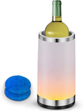 Wine Chiller with RGB Touch Lamp| Wine Bottle Cooler Bucket| Double Walled Insulator with 2 Ice Pack for 750ml Champagne| Perfect Wine Gifts for Women/Men| Wine Accessories for Party/Dinner