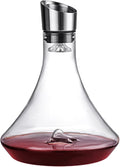 1000ml Glass Wine Decanter, Wine Carafe with Built-in-Aerator, Wine Aerator, Stainless Steel Pourer Lid, Filter, Wine Hand-held Aerator
