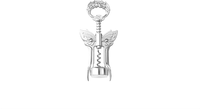 ELEGANTZ Luxury Multifunctional Wine Bottle Opener with Foil Cutter, Beer Opener, Butterfly Design - Heavy Duty Zinc Alloy, Chrome Plating - Gift for Wine Lovers