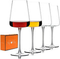 Red Wine Glasses Set of 4, Premium Crystal Wine Glasses Hand Blown,20 oz,Thin Rim,Long Stem,Perfect for Red or White,Daily Use,Unique Wedding Anniversary or Birthday Gift
