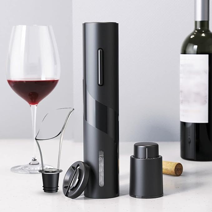 Battery Operated Wine Bottle Openers, Electric Wine Opener with Foil Cutter, One-click Button Reusable Automatic Wine Corkscrew Remover for Wine Lovers Gift Home Kitchen Party Bar Wedding