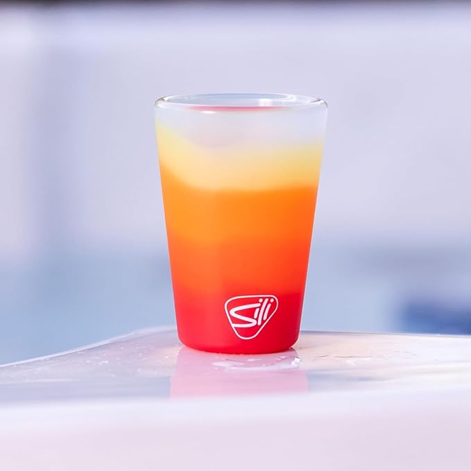 Silipint 1.5oz Silicone Shot Glasses with Handle – 4 Pack Unbreakable, BPA-Free, Non-Toxic, Dishwasher & Freezer Safe Shot Cups – Marigold Glasses