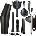 Cocktail Shaker Set - 13-Piece Bar Accessories Kit w/Weighted Boston Shaker, Strainer, Jigger, Muddler,Mixing Spoon and More - Home Bartending Tools, Accessories for Bartender, Matte Black