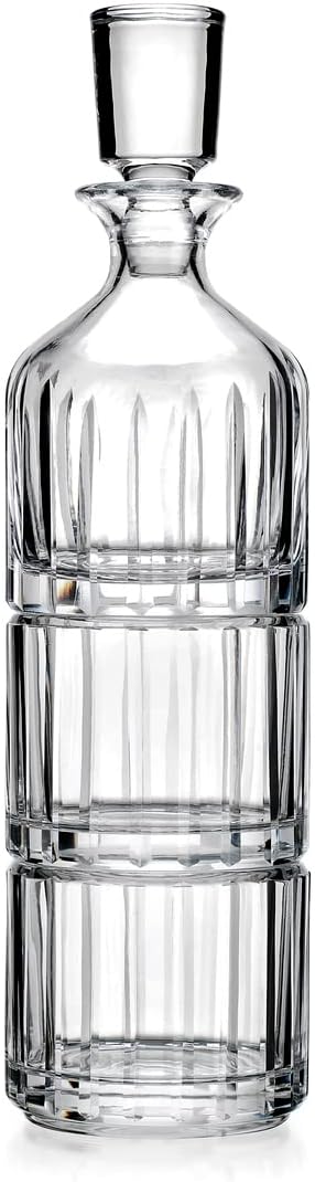 Godinger Stackable Whiskey Decanter and Whisky Glasses for Liquor Scotch Bourbon or Wine Parrallels